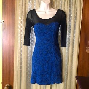 Delirious Small Blue and Sheer Dress